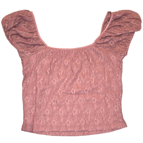 Nordstrom x BP Puff Sleeve Lace Top in Pink Nostalgia - Picture 9 of 10